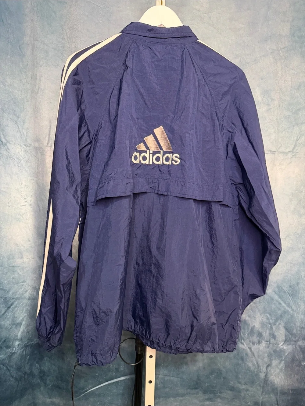 adidas Navy and White Half-Zip Track Jacket Size Large